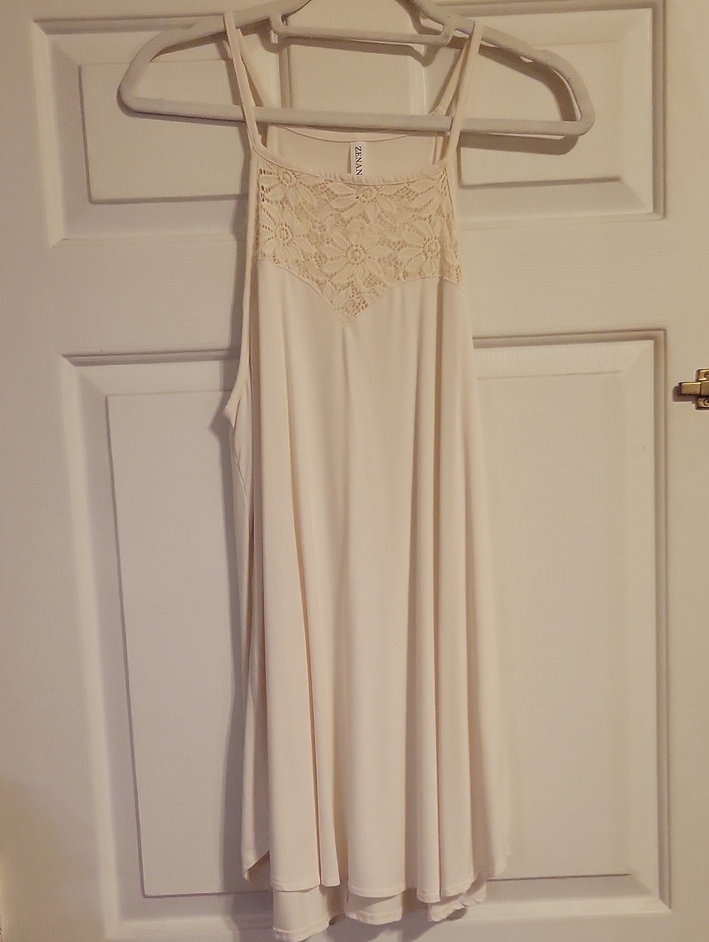 #18 Zenana Outfitters Cream Lace Tank Top